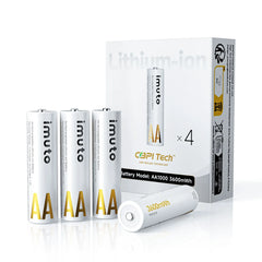 Imuto 3600mWh Lithium-ion AA Rechargeable Batteries – 4-Pack / 8-Pack