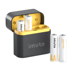 Imuto 3600mWh AA Lithium Battery Set with 4-Slot Charger 4-Pack