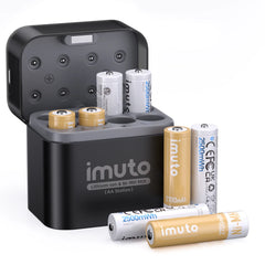 Imuto 2500mWh&2700mAh AA  Lithium & NiMH Set with 8-Slot Charger 8-Pack