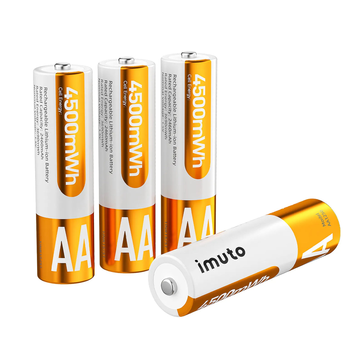 imuto 4500mWh AA Lithium Battery Set With 4-Slot